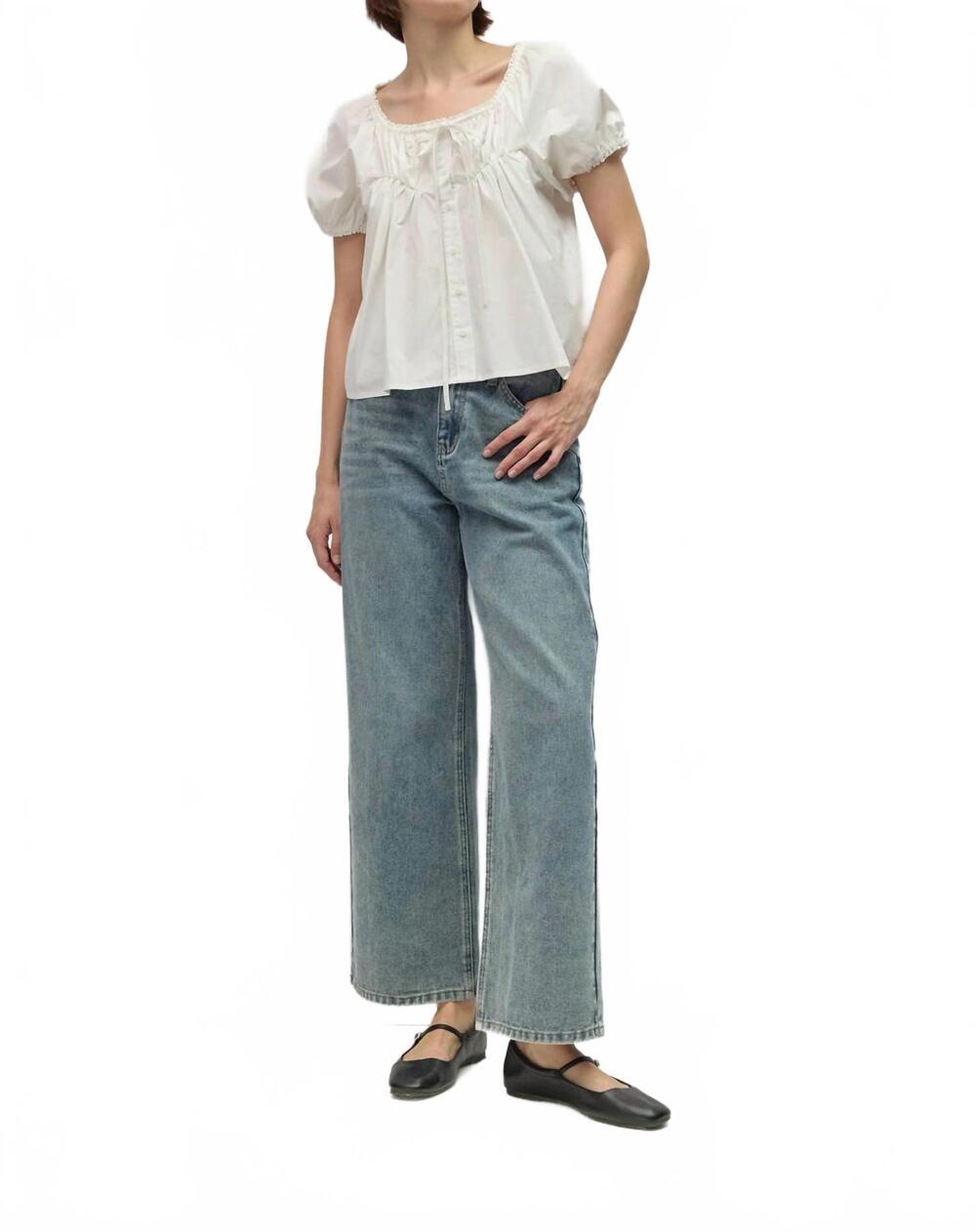 NEW MOD REF the clara cotton top in white